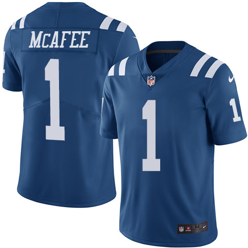 Indianapolis Colts 1 Limited Pat McAfee Royal Blue Nike NFL Youth Rush Vapor Untouchable Jersey